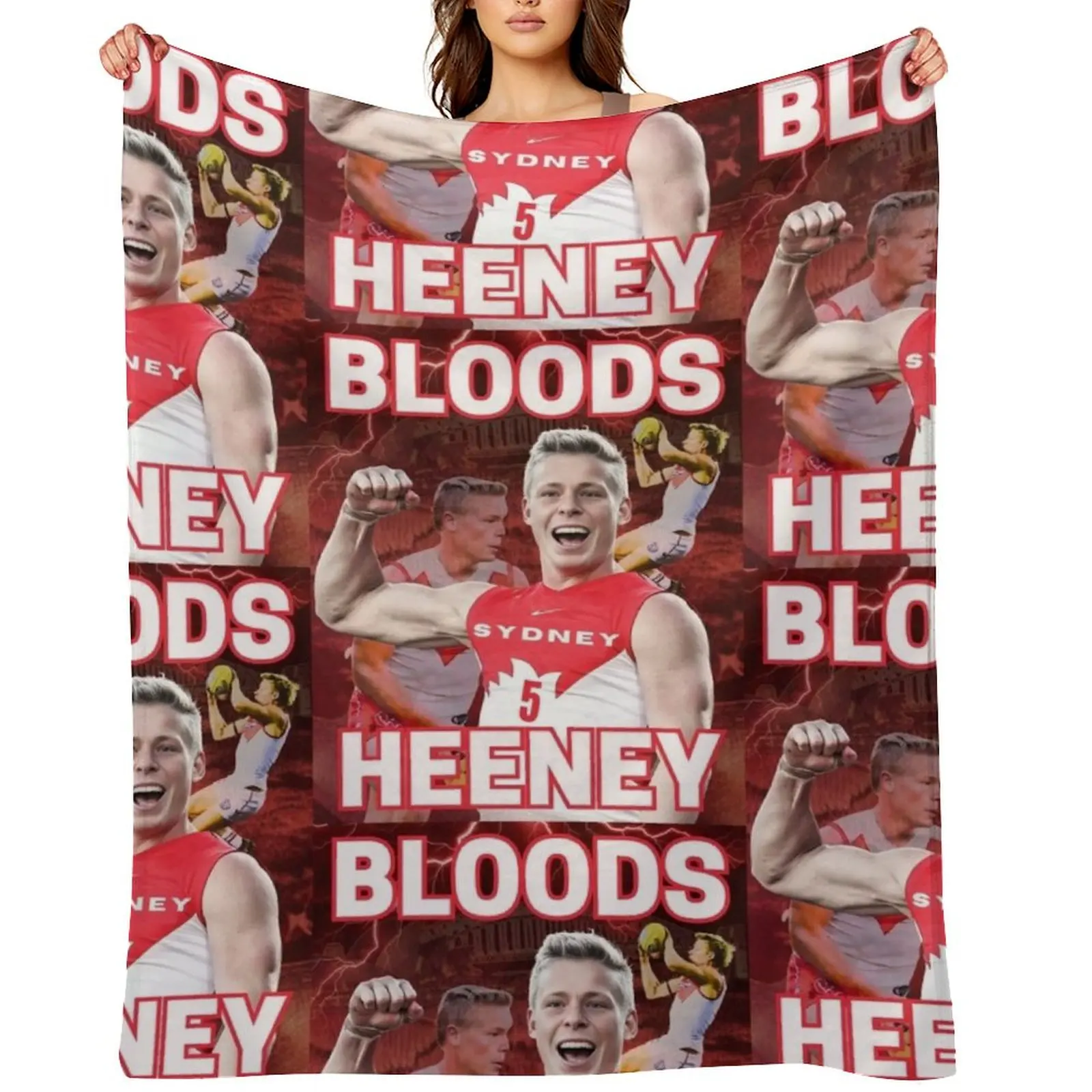 

Isaac Heeney Sydney Swans Afl Football Throw Blanket Multi-Purpose Thin Beach Loose Blankets