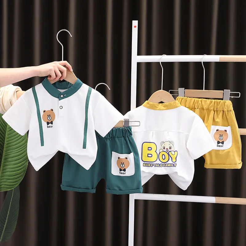 Fashion Baby Boys Clothes Brand Summer Kids Clothes Set Toddler Girls T-shirt+pants 2-piece Suit Children Clothing Sets GY02103