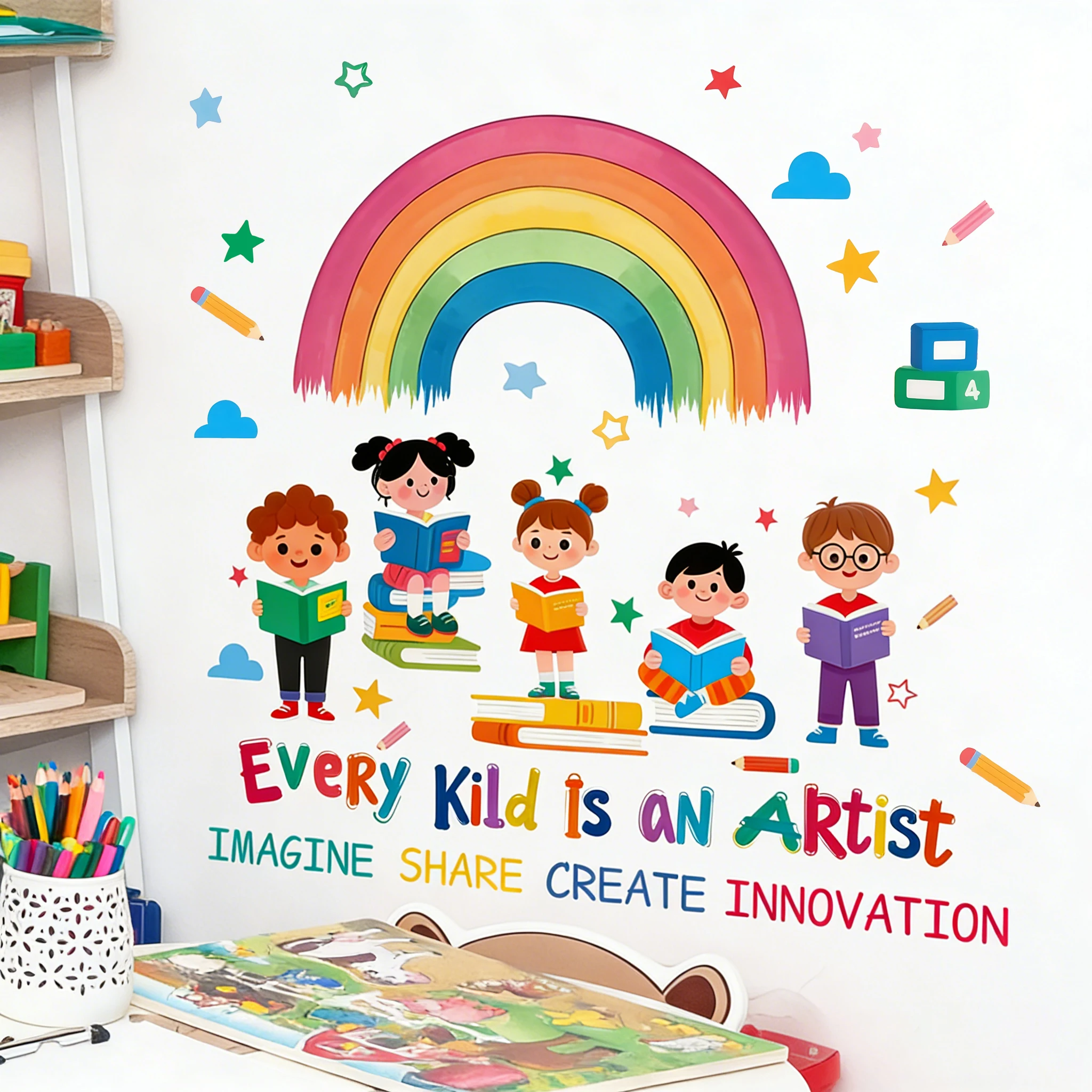 Kids Education Quote - Edukacyjne naklejki ścienne dla dzieci, cytat