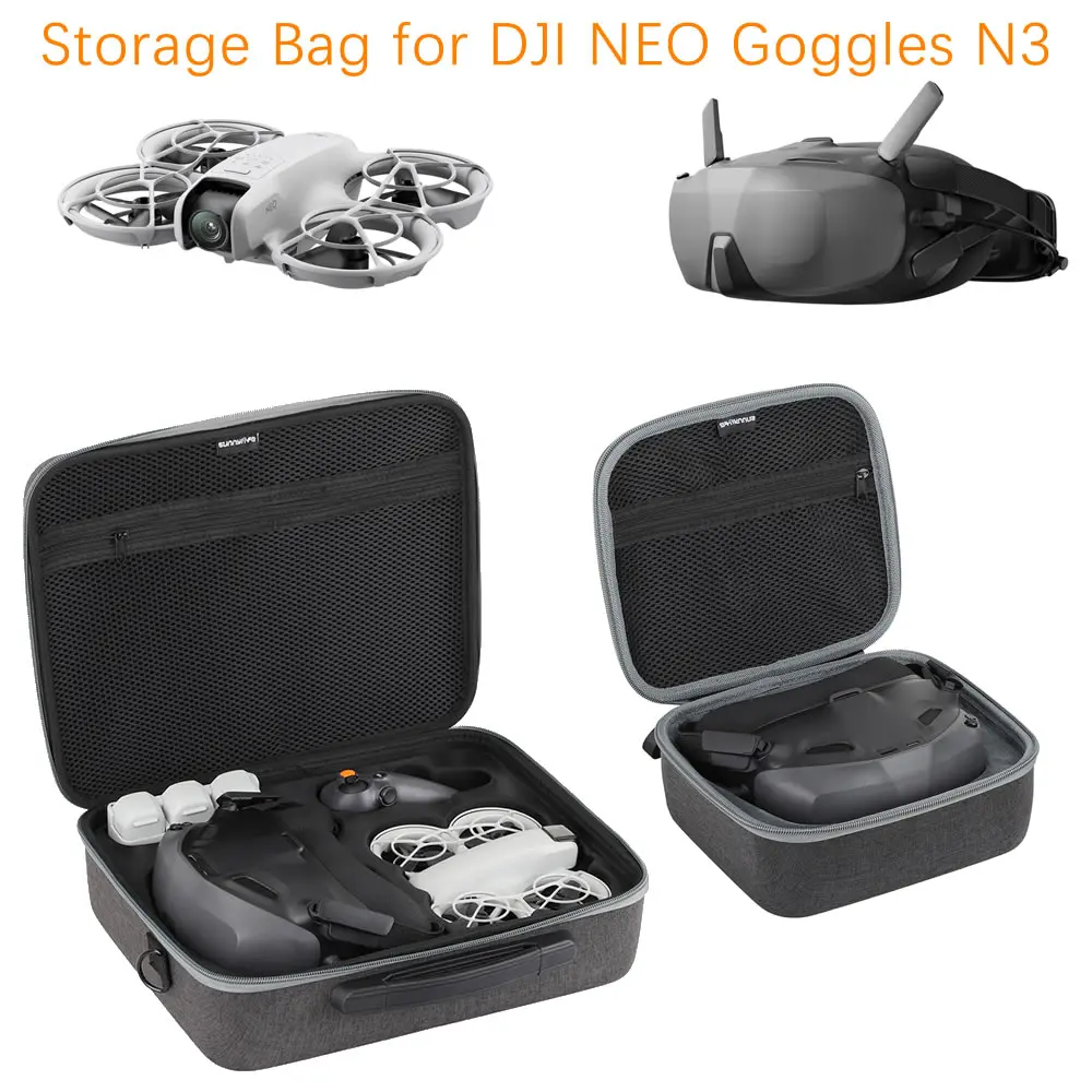 Goggles N3 Bag Sunnylife for DJI NEO Goggles N3 Case Free Flying Suit Portable Carrying Box Case Handbag Accessories