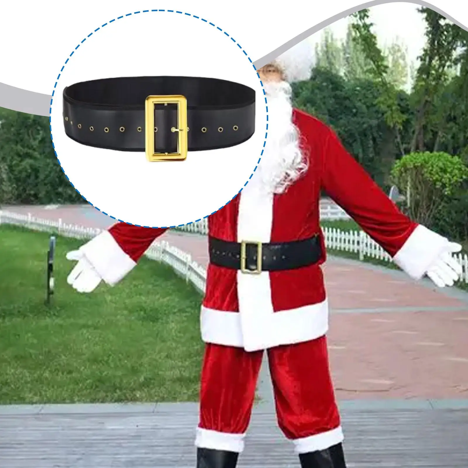 Santa Claus Belt Costume Accessories Props Wide Waist Belt Christmas Santa Belt Waistband for Stage Performance Cosplay Festival