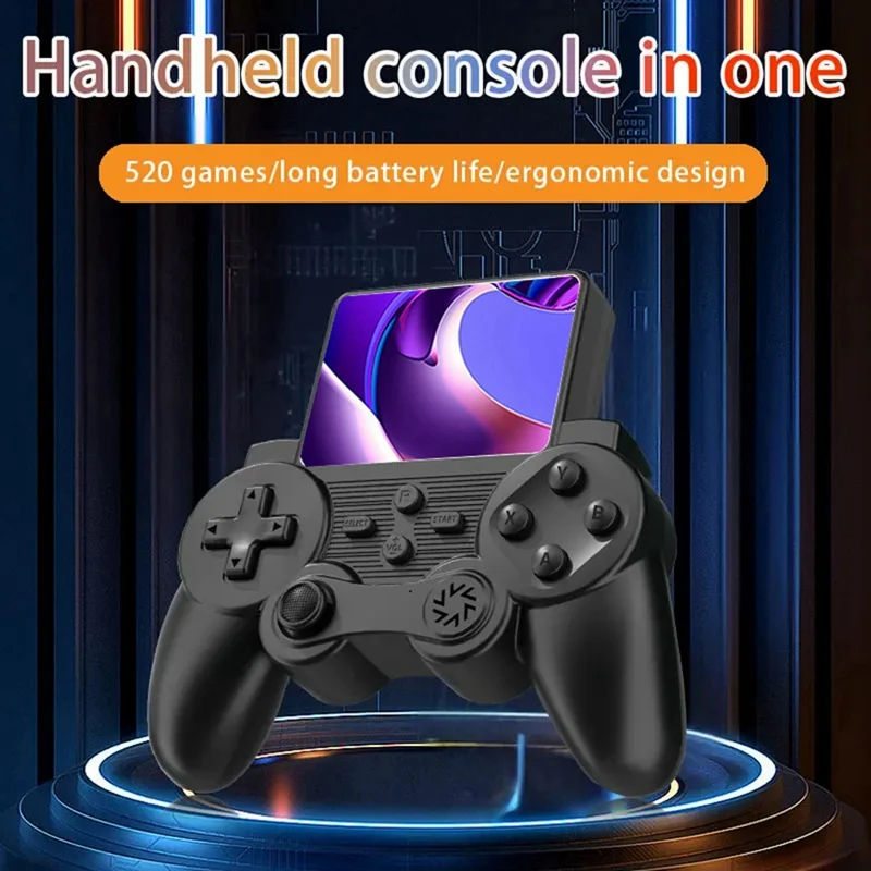 N15R-Q20 Handheld-Spielekonsolenbildschirm, integrierter 520-Spiele, klassischer Dual-Player-Retro-Arcade-Game-Controller für Kinder