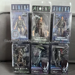 NECA Grid Warrior Alien3 Dog Ellen Ripley Colonel Cameron Sergeant Figure Alien vs Predator Model Toys Christmas Birthday Gift