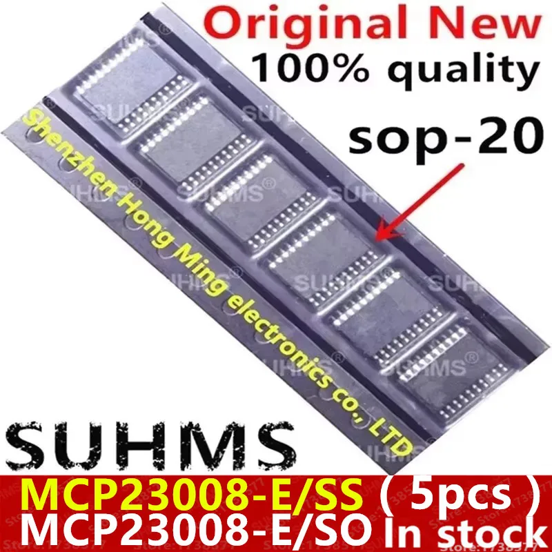 (5 buah) 100% Baru MCP23008-E/SO MCP23008-E/SS MCP23008 E/SO MCP23008 E/SS sop-20
