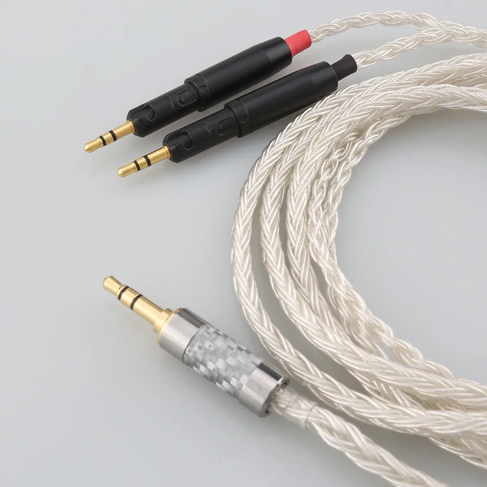 Audiocrast HiFi 6,5 mm 2,5 mm XLR 4,4 mm 16 Core OCC Cabo de fone de ouvido trançado banhado a prata para ATH-R70X