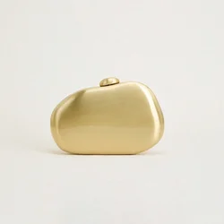 DONGSUO Women metal gold mirror shell bag cute Evening Clutch Bag with strap For Wedding Party small Purses Designer Handbags