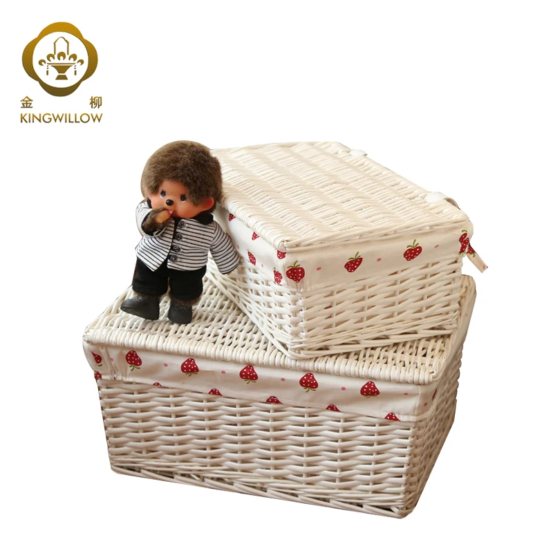 Rattan woven storage box  basket Toy storage box with lid  basket box