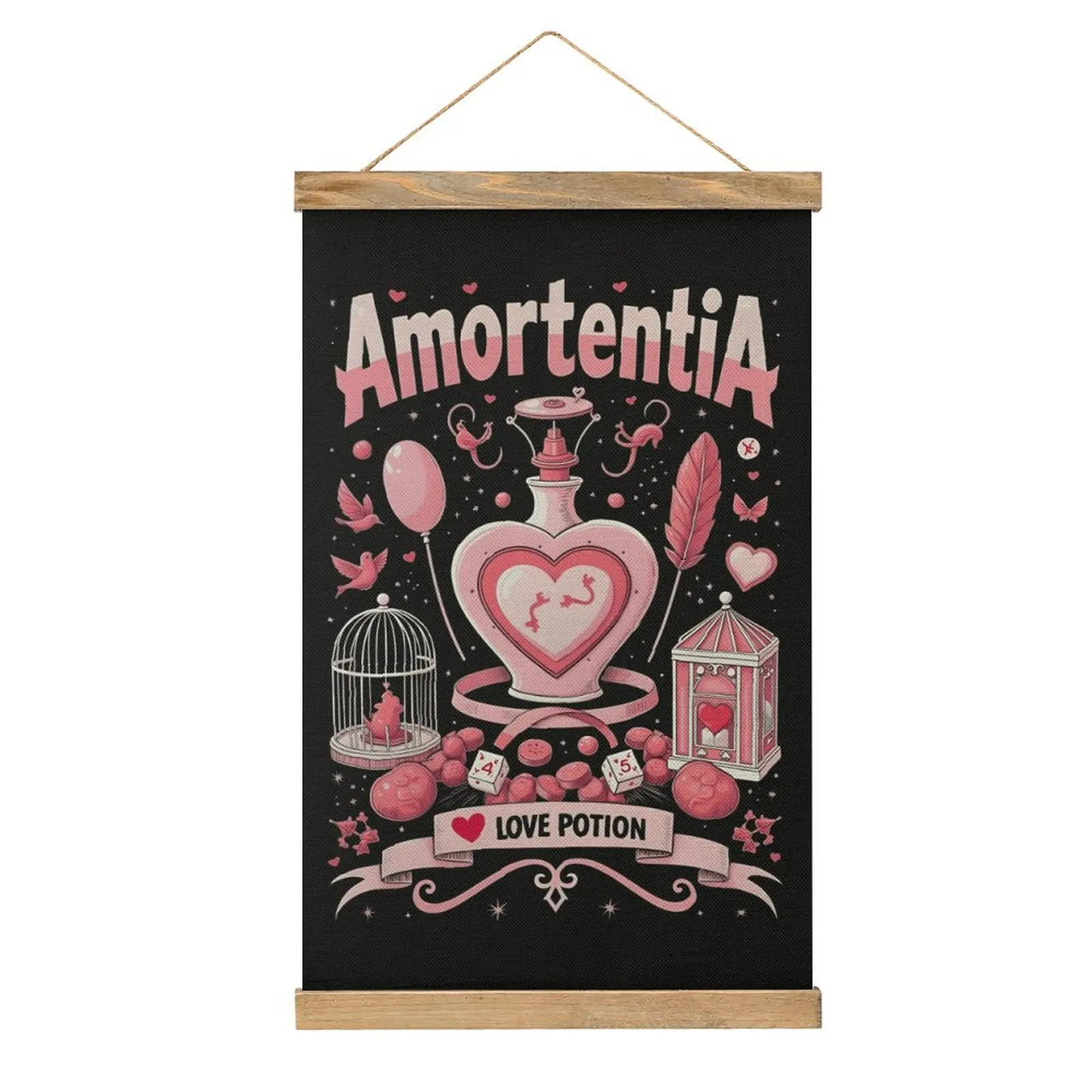 Льняная подвесная картина Amortentia Love Potion Графическая графическая картина для украшения стен спальни Стиль повесить фотографии