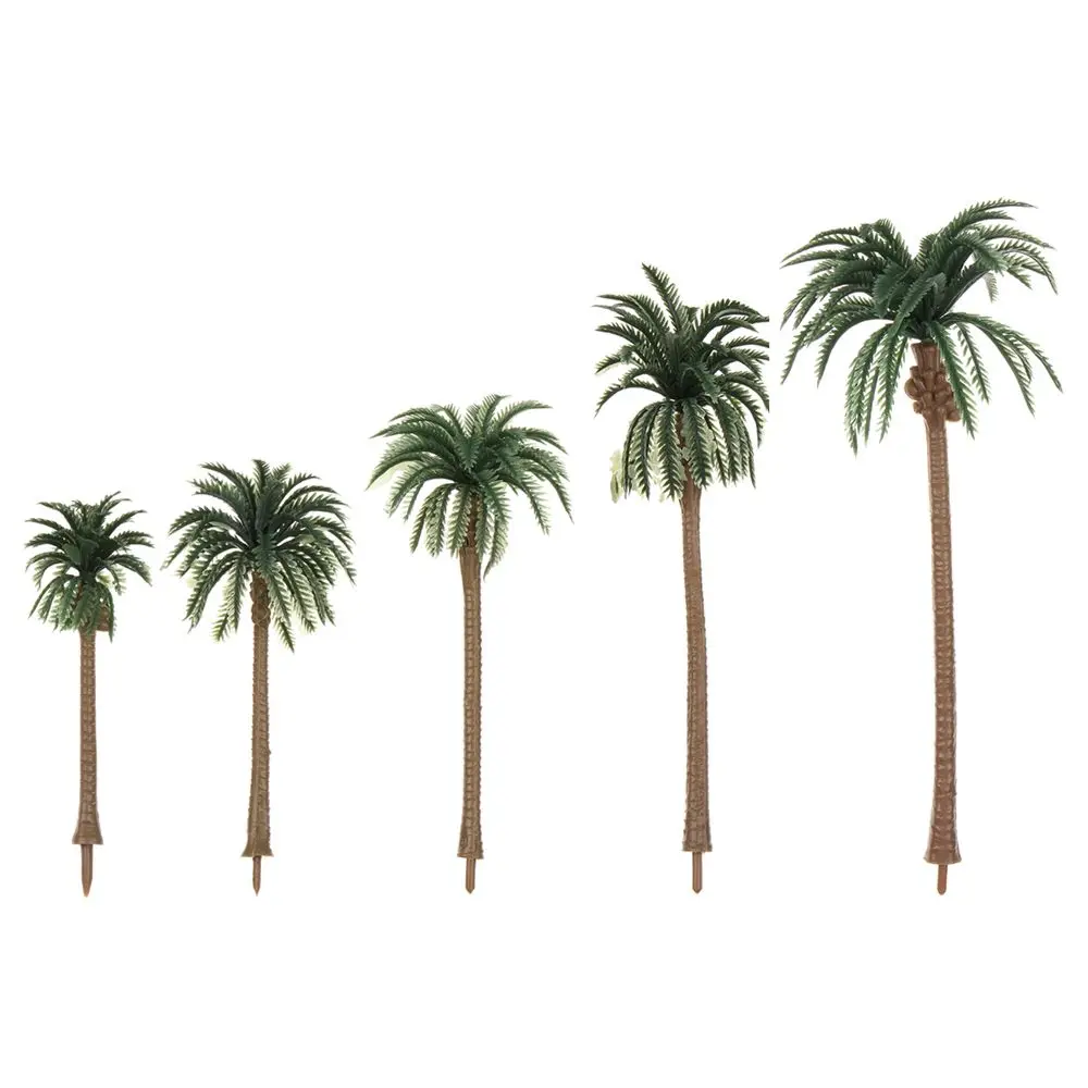 

5Pcs Plastic Coconut Palm Tree Miniature Plant Pots Bonsai Craft Micro Landscape DIY Decor Scenery model
