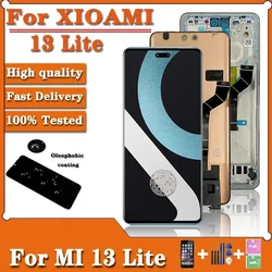 LCD Display Touch Screen Digitizer Assembly, Xiaomi Mi 13 Lite, 5G, Peças De Reparo, 6,55