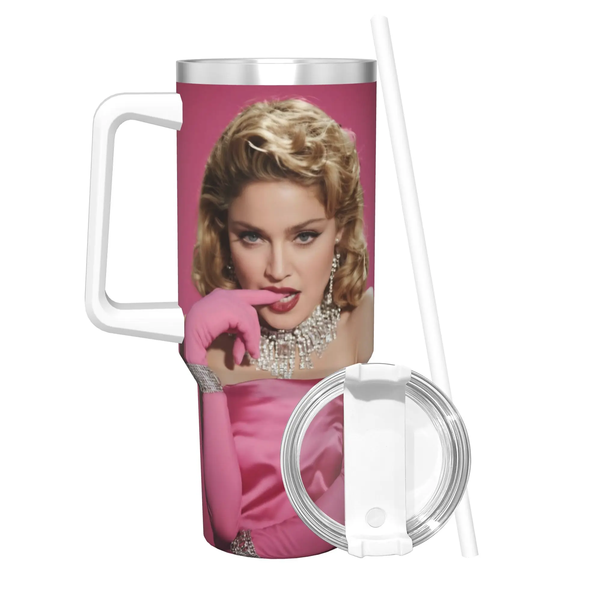 M-Madonnas Confessions II Tumbler With Straw  Stainless Steel Mug Cups Double Wall Vacuum Insulated for Cold Or Hot 40oz