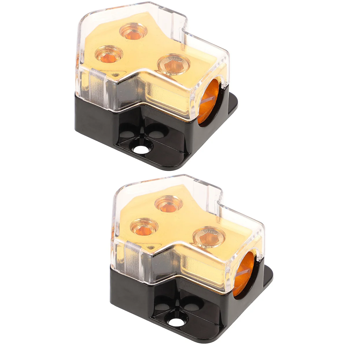 2 Pieces Way Distribution Block Car Audio One Point Two Junction Box Refit Splitter for