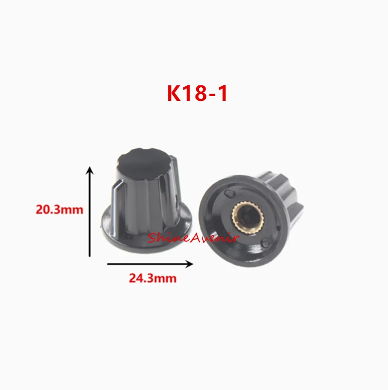 10PCS K18-1 K18-2 K18-3 with ear glued wood knob WTH118/WX050 spark potentiometer cap copper core inner hole 6mm