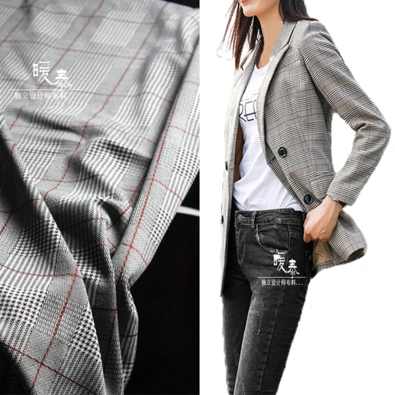 British Style Checkered Striped Fabric for DIY Sewing Pleated Skirt Suit Vest Windbreaker Fashion Designer Styling Cloth