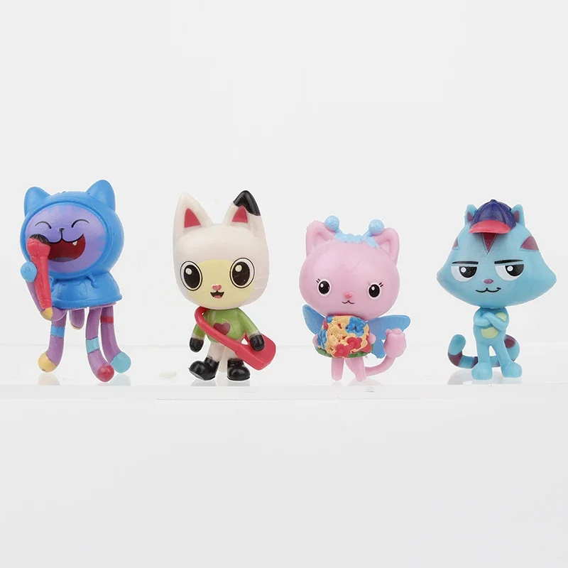 13 Uds V1/2 figura de casa de muñecas Gabby juguete coche sonriente abrazo de gato muñecas de niña Gaby Mercat figura de acción de dibujos animados niños regalos de cumpleaños de Navidad