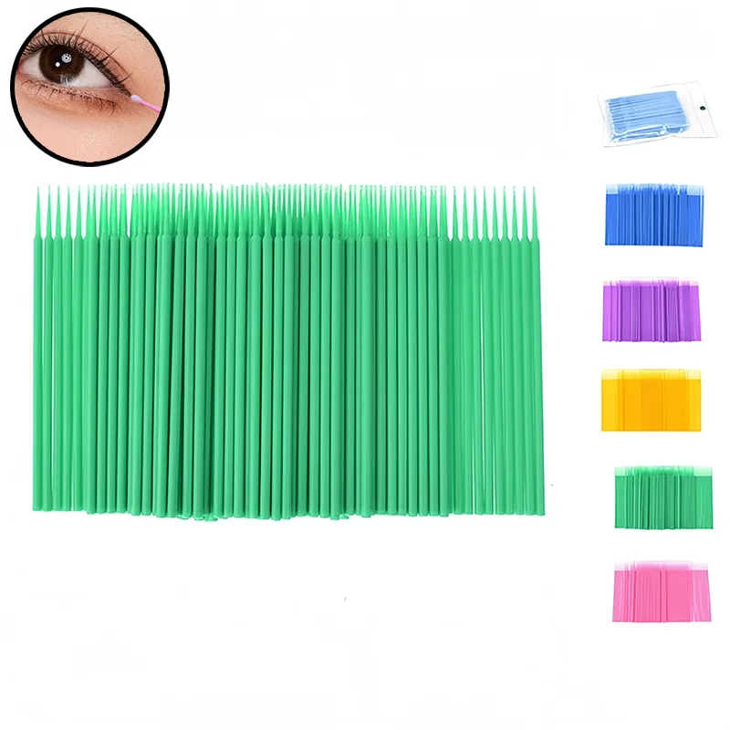 

100Pcs Disposable Makeup Swabs Double Head Pointed Fiber Tips Cosmetic Cotton Buds for Eyelash Eyebrow Lip Makeup Correction