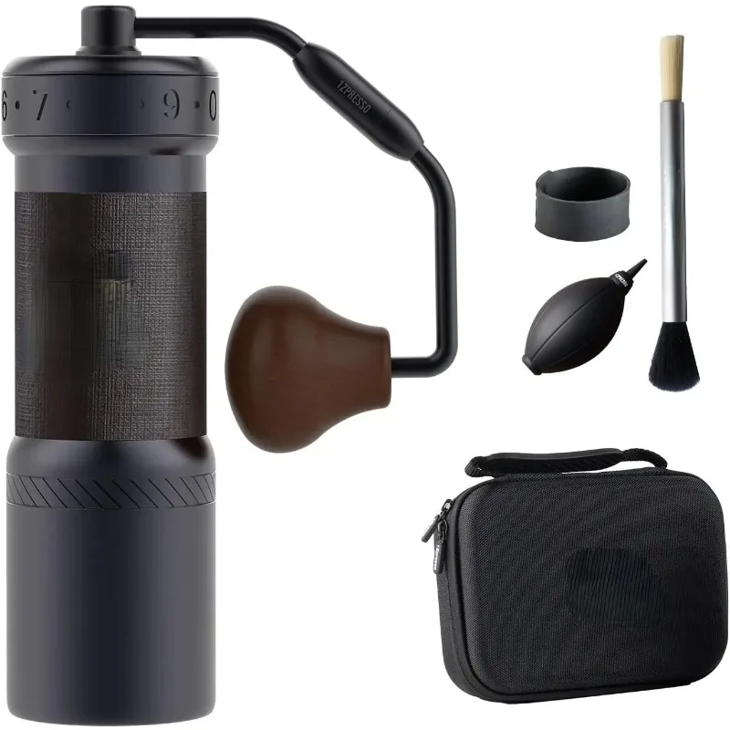 K-Ultra Manual Coffee Grinder Iron Gray with Carrying Case, Assembly Consistency Grind Stainless Steel Conical Burr,