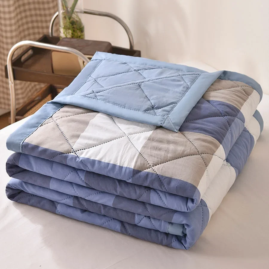 Summer Thin Comforter Soft Air-Conditioned Four Season Comforter Machine Washable Single Double Blanket Ultrasonic Quilted Quilt