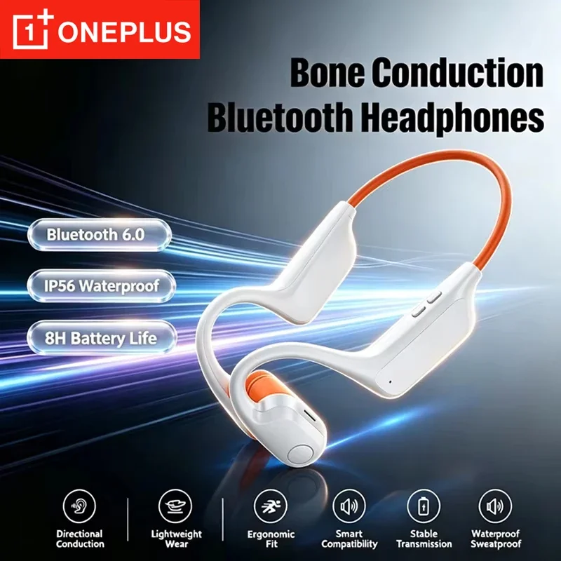 OnePlus Open-Ear Bone Conduction Sports Headphones Bluetooth Long Endurance Card Insertion Waterproof Earphones for Cycling Swim