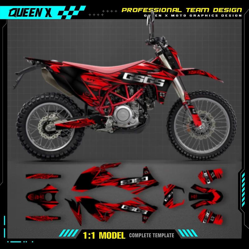 Queen X MOTOR Custom Team Graphics Backgrounds Decals  Stickers Kit For GASGAS GAS GAS 2022 2023 2024 SM 700 ES 700 002