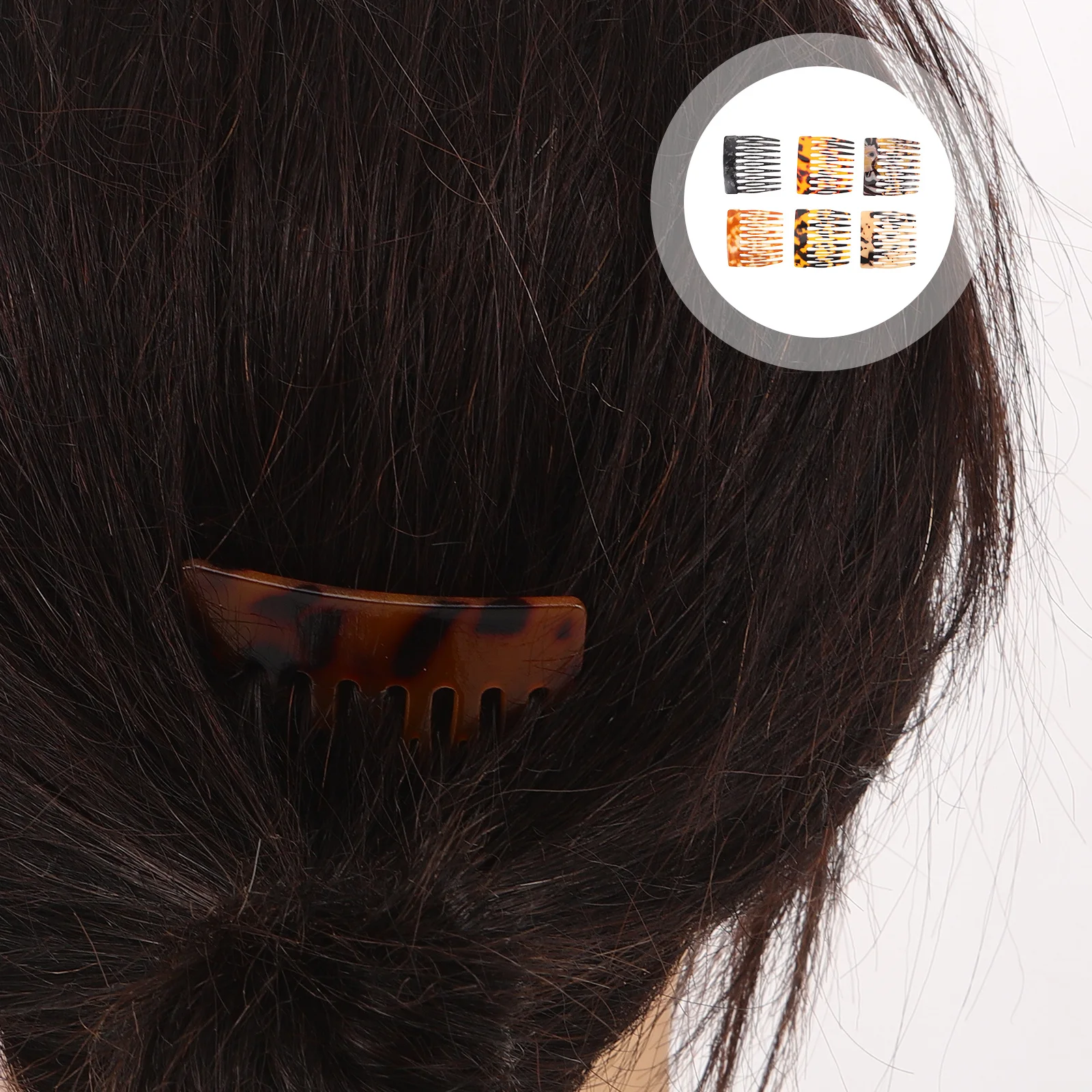 

6 шт., набор расчесок для волос с леопардовым принтом, маленькие милые заколки для волос для женщин, модные боковые расчески, прическа для укладки, путешествия, портативный, антистатический