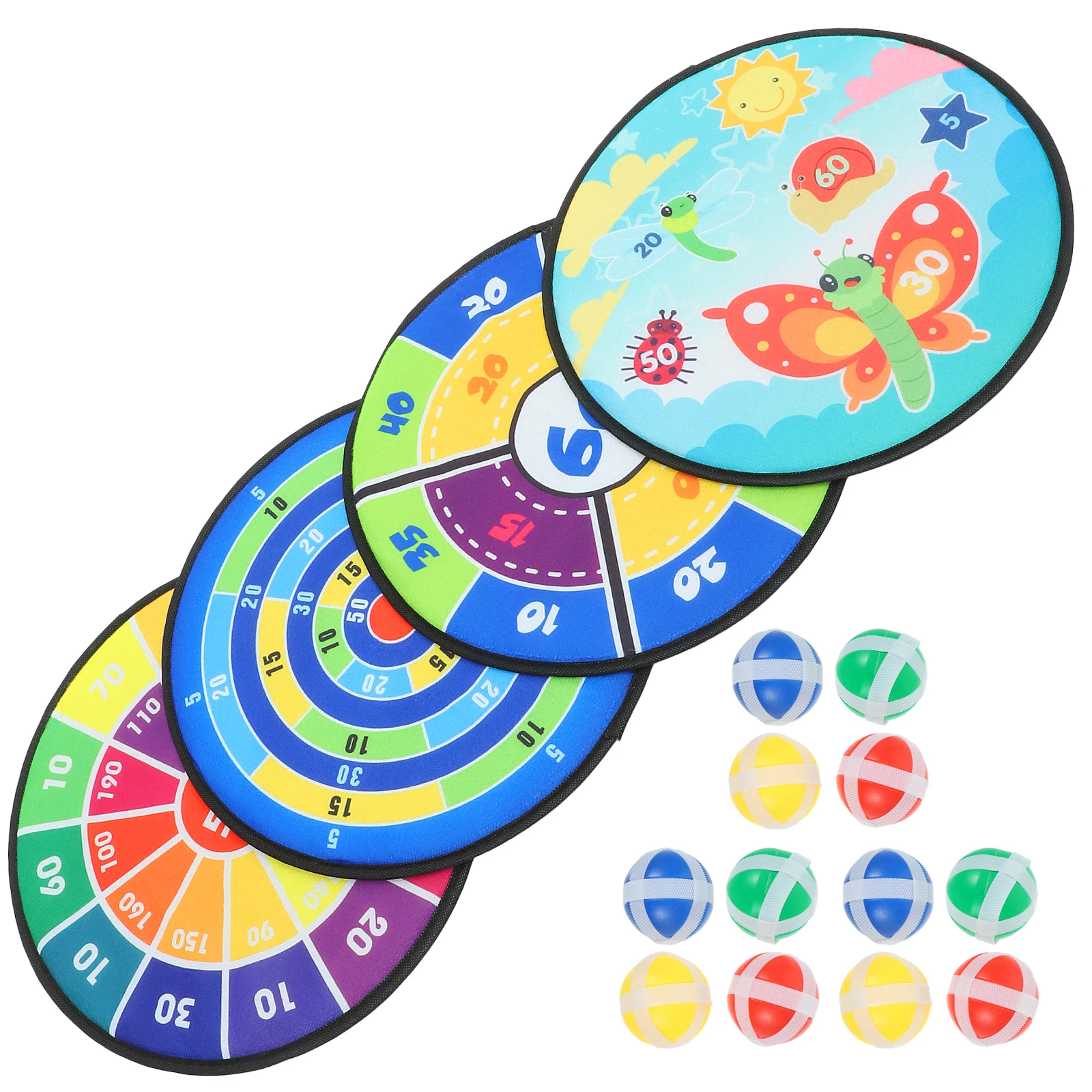 4 Zestawy Rzutki do Rzucania z Przylepnymi Kulkami, Zabawki Plenerowe dla Dzieci, Strzelanie do Tarczy