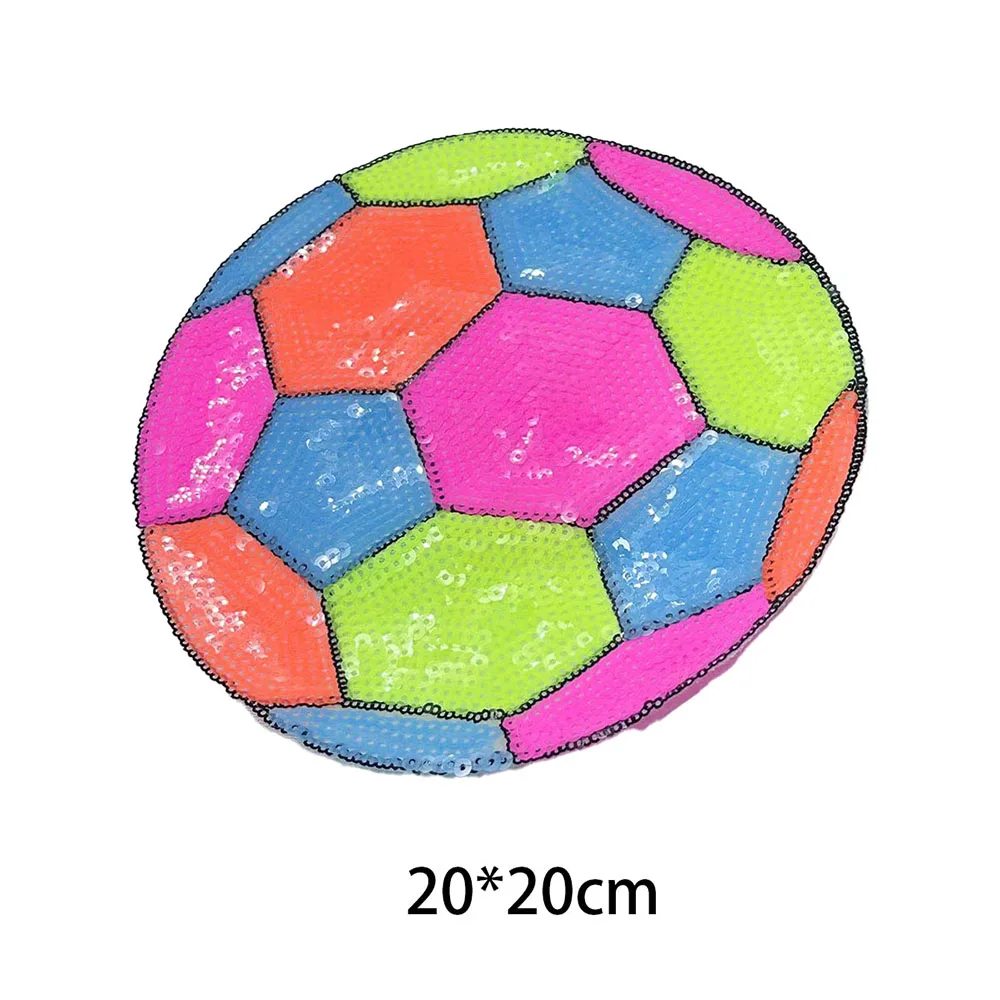 Patch Coloré à Paillettes Délicates, Design de Football, Brcorporelle, à Coudre, pour Accessoires de Vêtements, 1 Pièce
