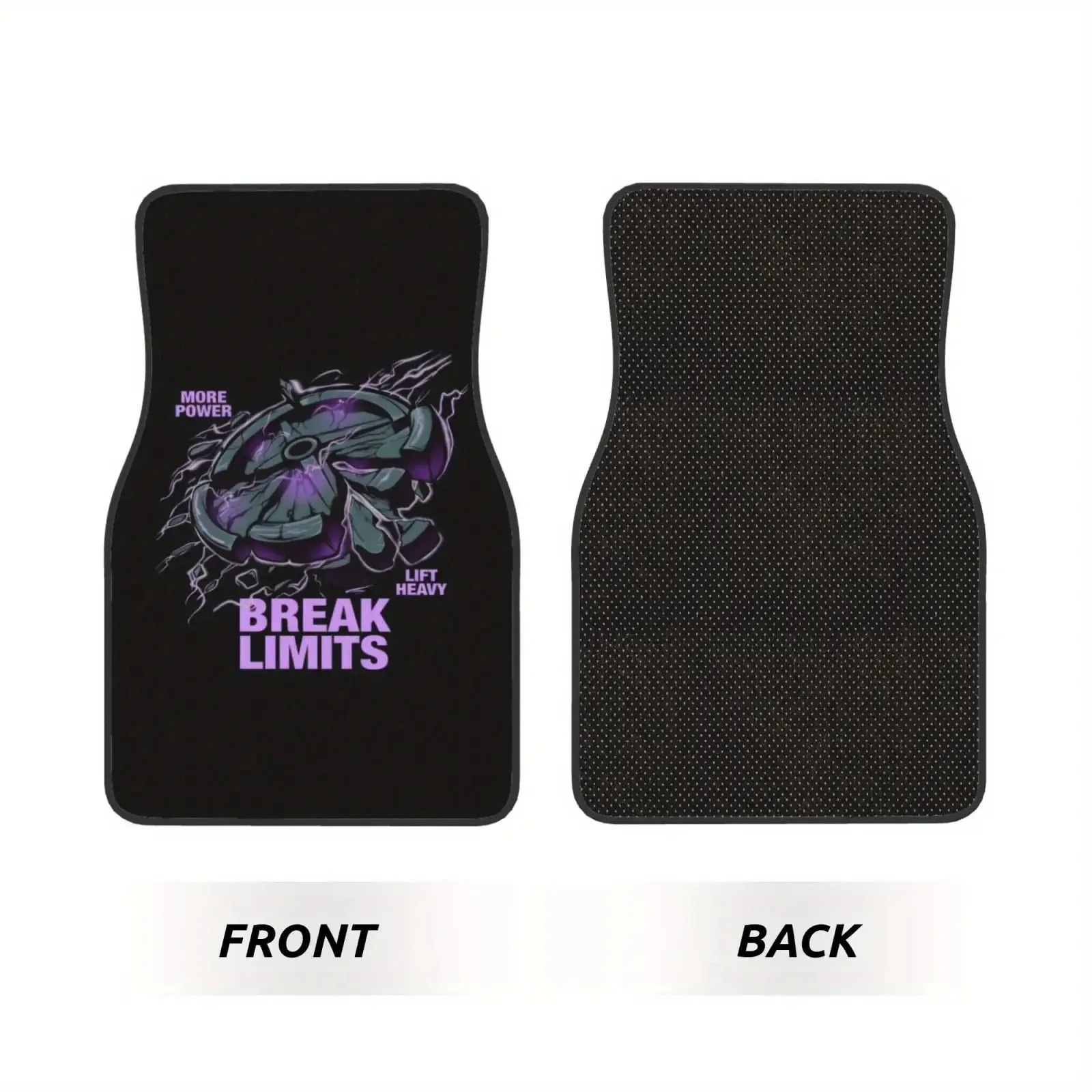 4pcs JDM Style Car Floor Mats - Purple & Design With 