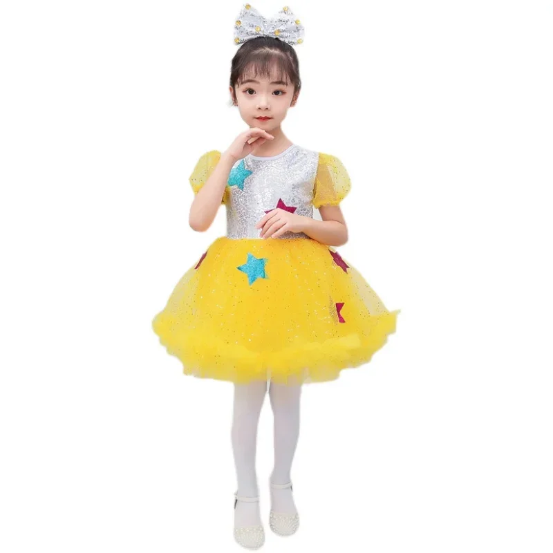 

Children's costume kindergarten dance costume girl Pengpeng gauze skirt sequin performance costume ballet tutu