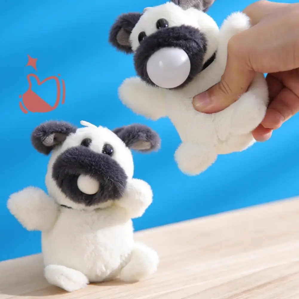 

Doll with Built-in Sound Whistle Spit Bubble Dog Squeak Plush Doll Backpack with Whistle Bubble Blowing Feature for Puppy