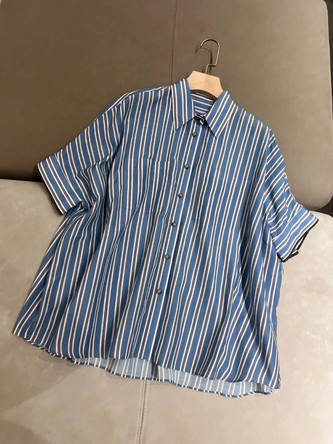 High quality cotton striped casual set of clothes