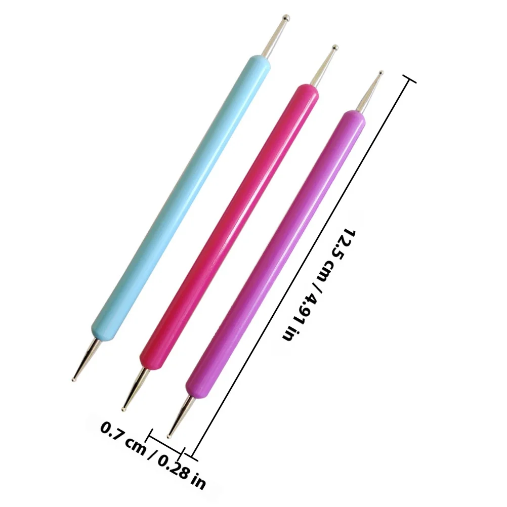 5 قطعة مسمار الفن أدوات الرسم حساسة النقش أقلام DIY بها بنفسك مانيكير تصميم أنيق التنقيط القلم مجموعة ل مسمار ديكور اللوحة #4