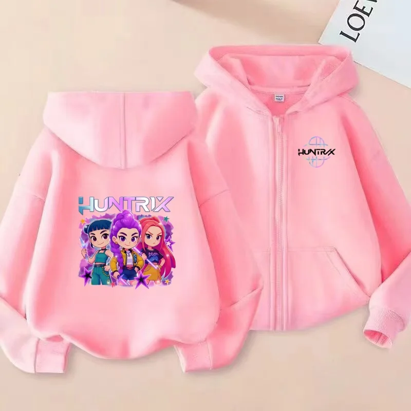 

kids Zipper Style Clothing Pretty Girl Print Sportswear Long Sleeve Hoodie Girls Boy 3-12Yrs Casual Fashion Sports Cardigan Coat