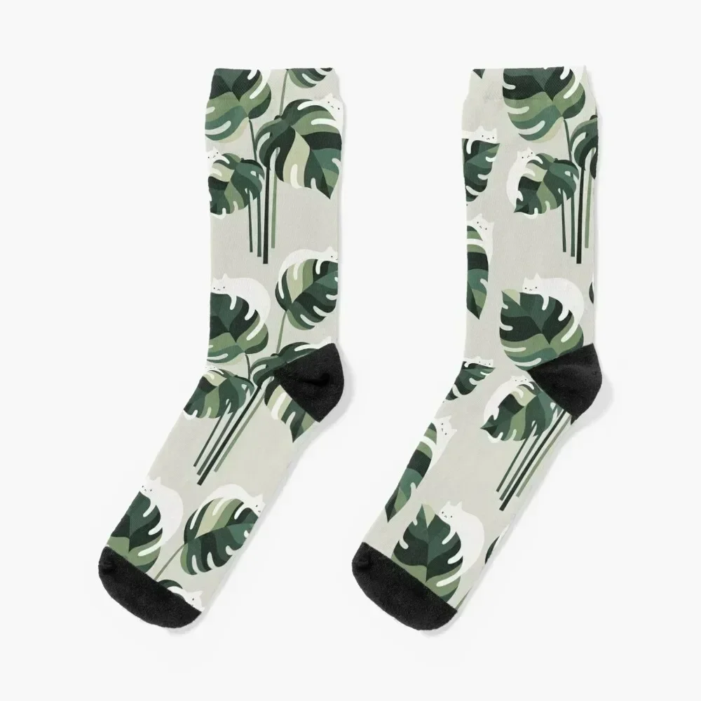 Cat and Plant 11 Socks Soccer cartoon Woman Socks Men's