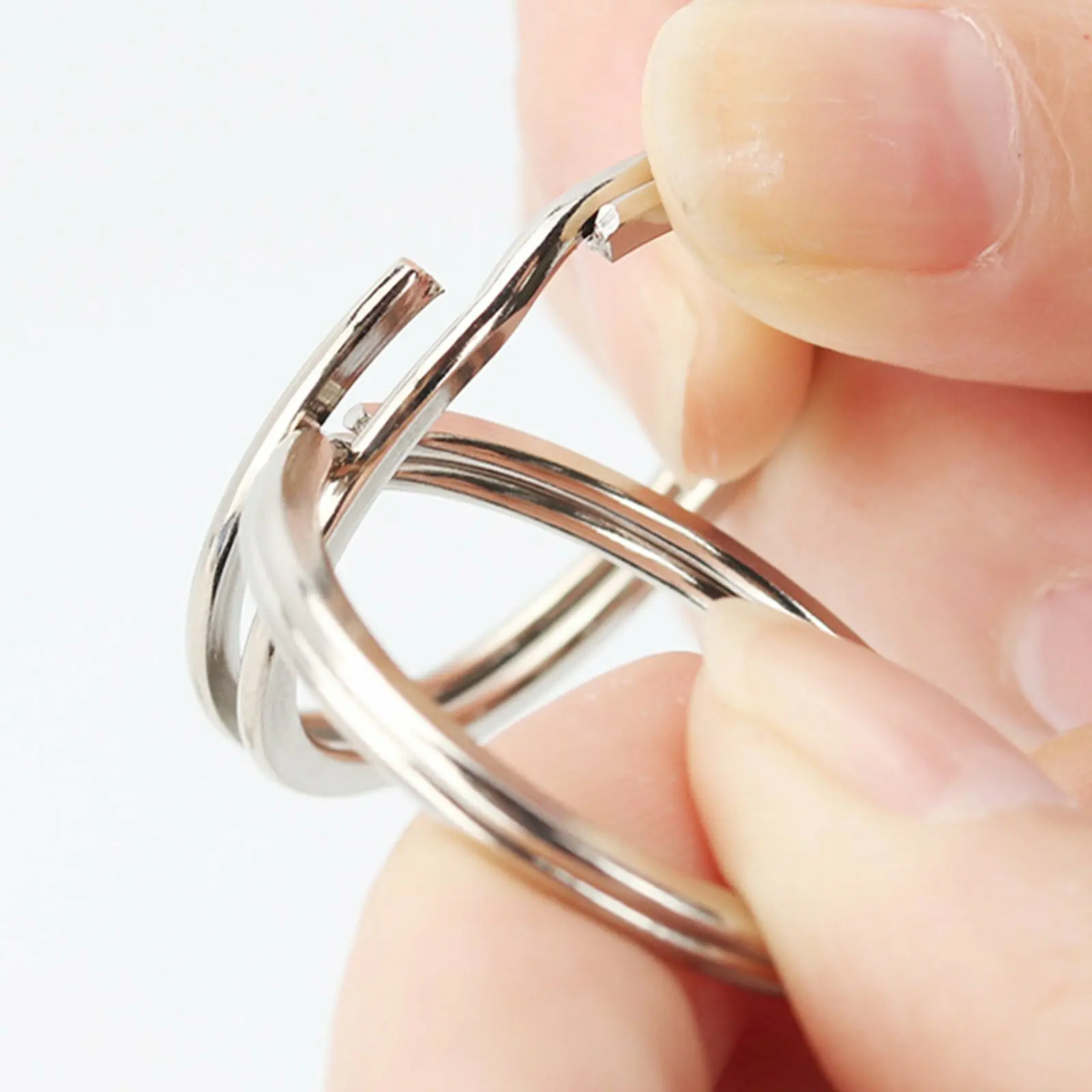 100Pcs Swivel  Clasp Hooks with Split Key Rings, Alloy Metal Durable Keychain Clips for DIY Jewelry Craft Making