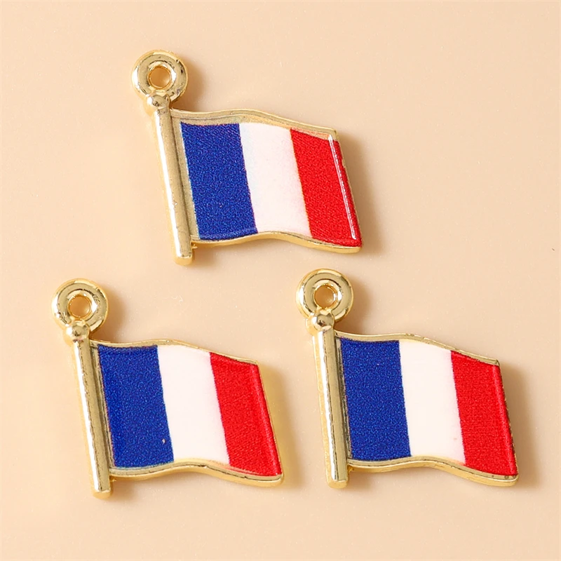 20 Stück niedliche, gemischte Emaille-Anhänger mit Nationalflaggen verschiedener Länder zum Basteln von Schmuck, Halsketten, Ohrringen, Armbändern, DIY-Bastelarbeiten und als Geschenk. – Detail 8