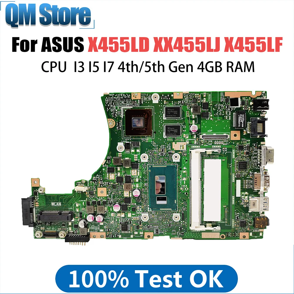 X455LJ Motherboard For ASUS X455LF X455LD X455L A455L F454L X455LA Mainboard CPU I3 I5 I7 4th 5th Gen 4GB V2G