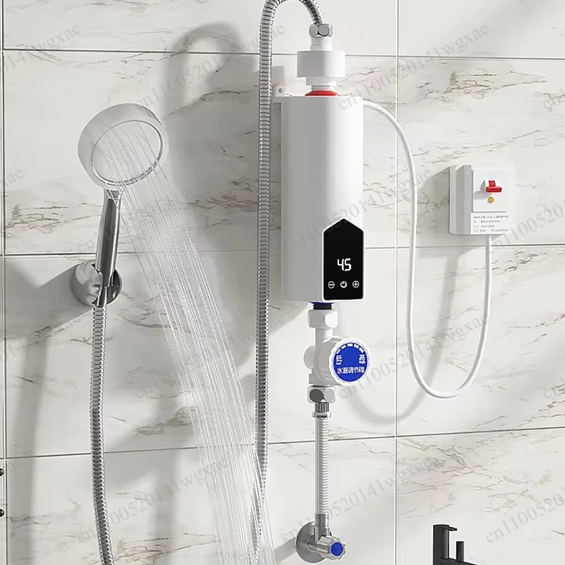 5500W Instant Tankless Electric Water Heater Tap, Kitchen Bathroom Instant Hot Water Faucet Heater for Shower, 110V