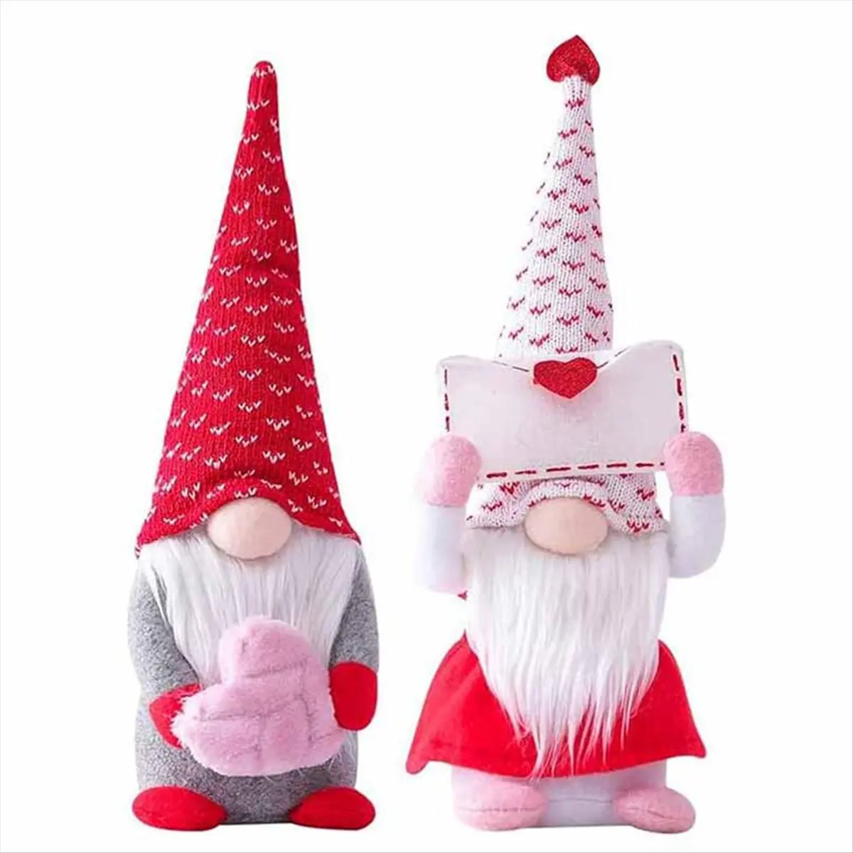 A95G 2Pcs Valentine'S Day Decorative Gnomes, Handmade Valentines Gnomes Plush Decorations, Mini Valentine'S Day Faceless Doll