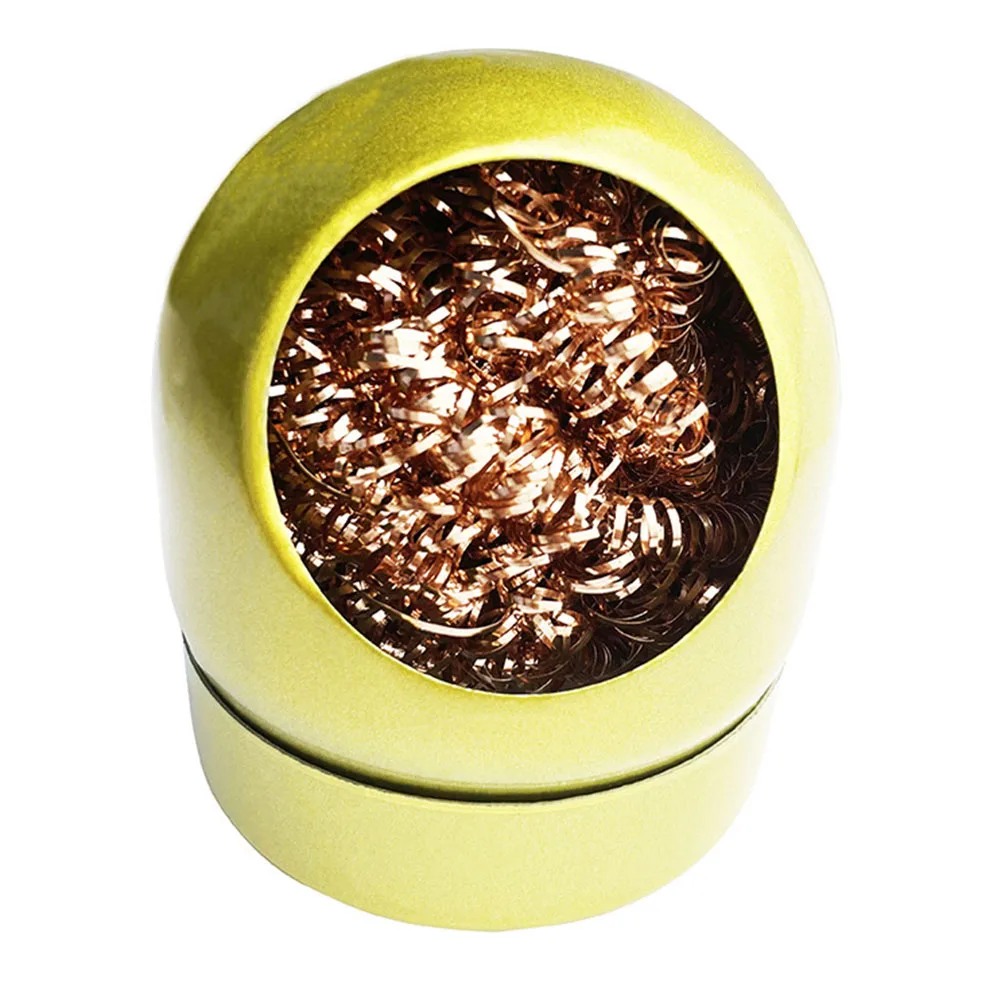 Sfera di pulizia dissaldante filo metallico con Set di supporti saldatura dissaldatura saldatura saldatura punta di ferro scorie pulizia sfera d'acciaio