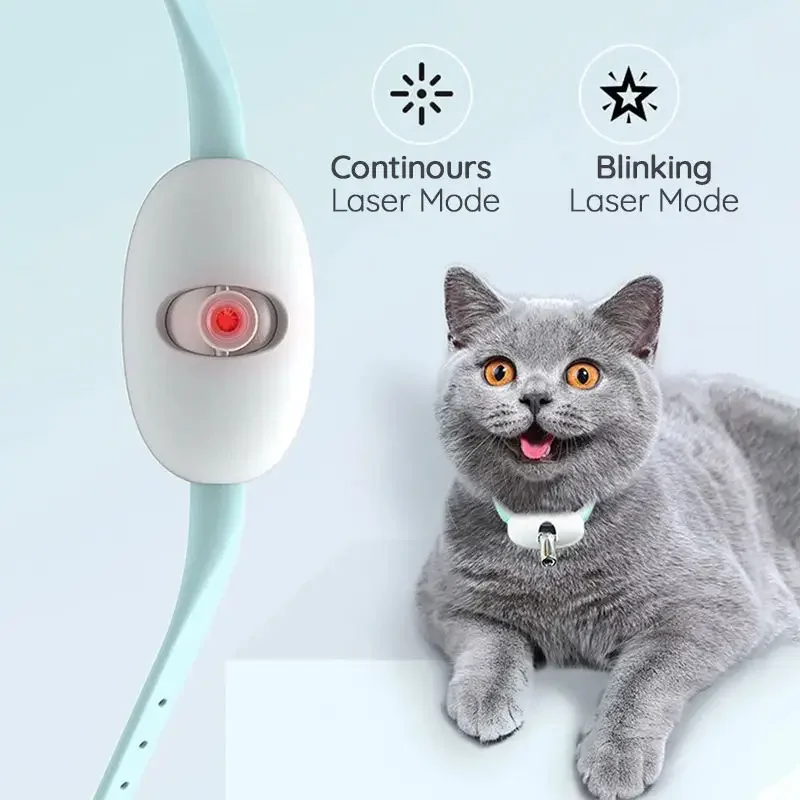 Laser inteligente para gatos, coleira elétrica, brinquedos ajustáveis para gatos, treinamento de exercício interativo, máquina de corte de cabelo recarregável por USB T