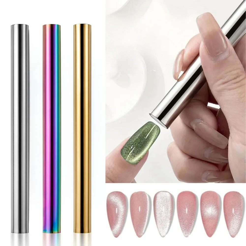 Olho de gato arte do prego ímã cilíndrico olho de gato grânulo de vidro arte do prego para uv gel unha polonês arte manicure ferramentas de design