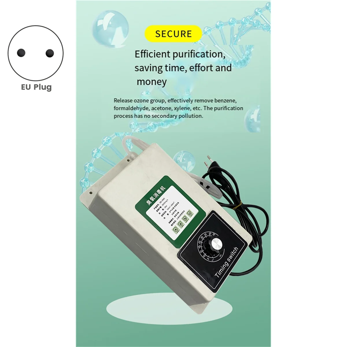 

ABNJ 2000mgPortable Generator Machine for Water Air Sterilizer Purifier Disinfection for FruitsVegetables Meat Food(EU)