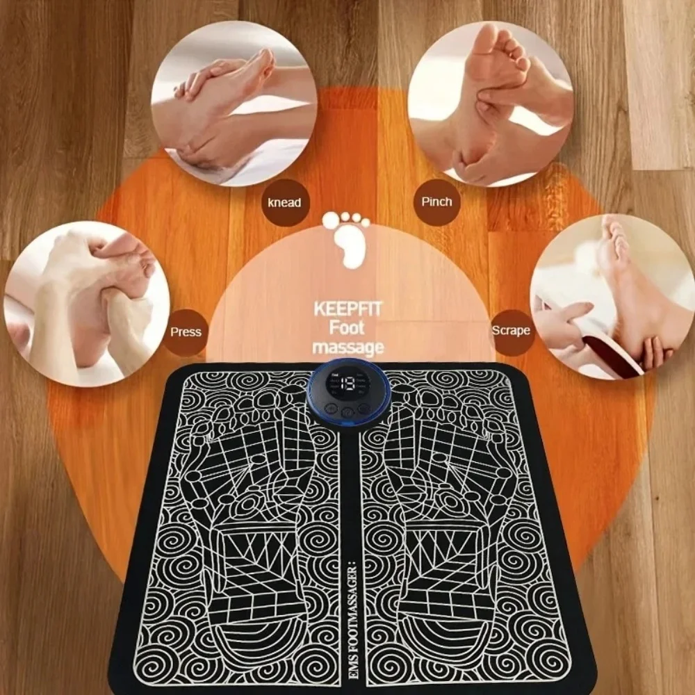 EMS Foot Massager Pad Rechargeable Electric Muscle Massage Relaxation Trainer For Massage Fitnes Outdoor Sport Home Family Relax