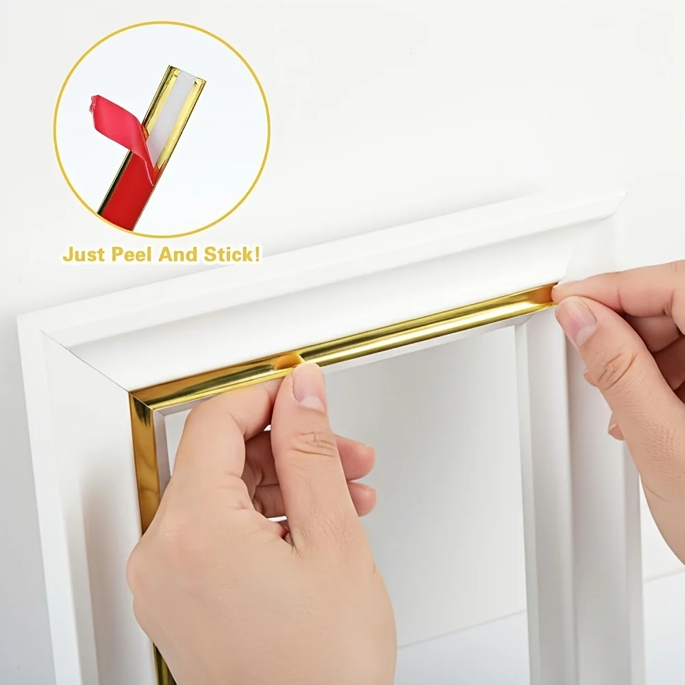 1pc 5m/196.85-inch Self-adhesive Decorative Strip, Flexible PVC Decorative Wall Sticker, Suitable for Home Decoration