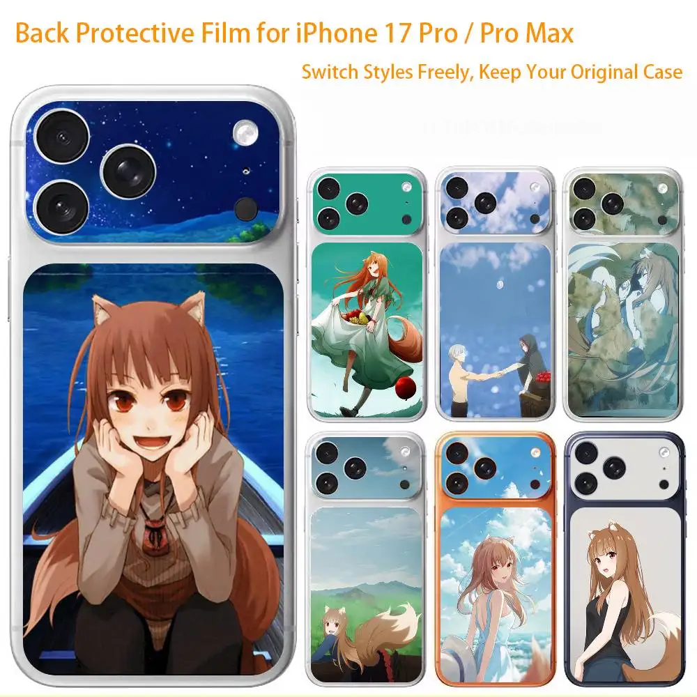 

Cartoon S-Spice And W-Wolf Premium Skin Wrap for iPhone 17 Pro/Max, Back Frame Camera Protective Decal (Not Case)