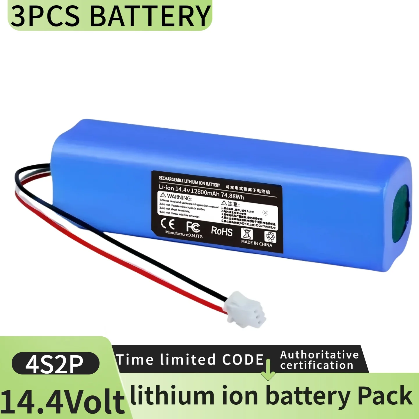 

Original 14.4V12800mAh H18650CH-4S2P BatteryFor Arnagar S8 Pro /ArnagarS9 /Realme TechLife Robot Vacuum Cleaner