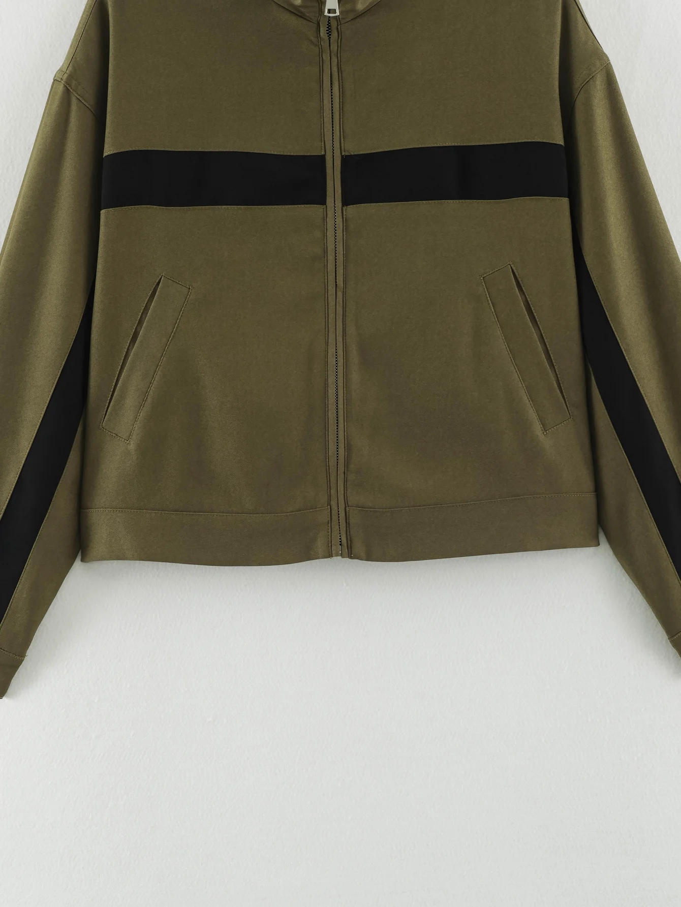 BSAY 2026 Damen-Jacke mit Stehkragen, Farbblock-Design, Reißverschluss, Kontraststreifen, Langarm, Locker Geschnitten, Kurze Sportliche Freizeitjacke – Detail 28