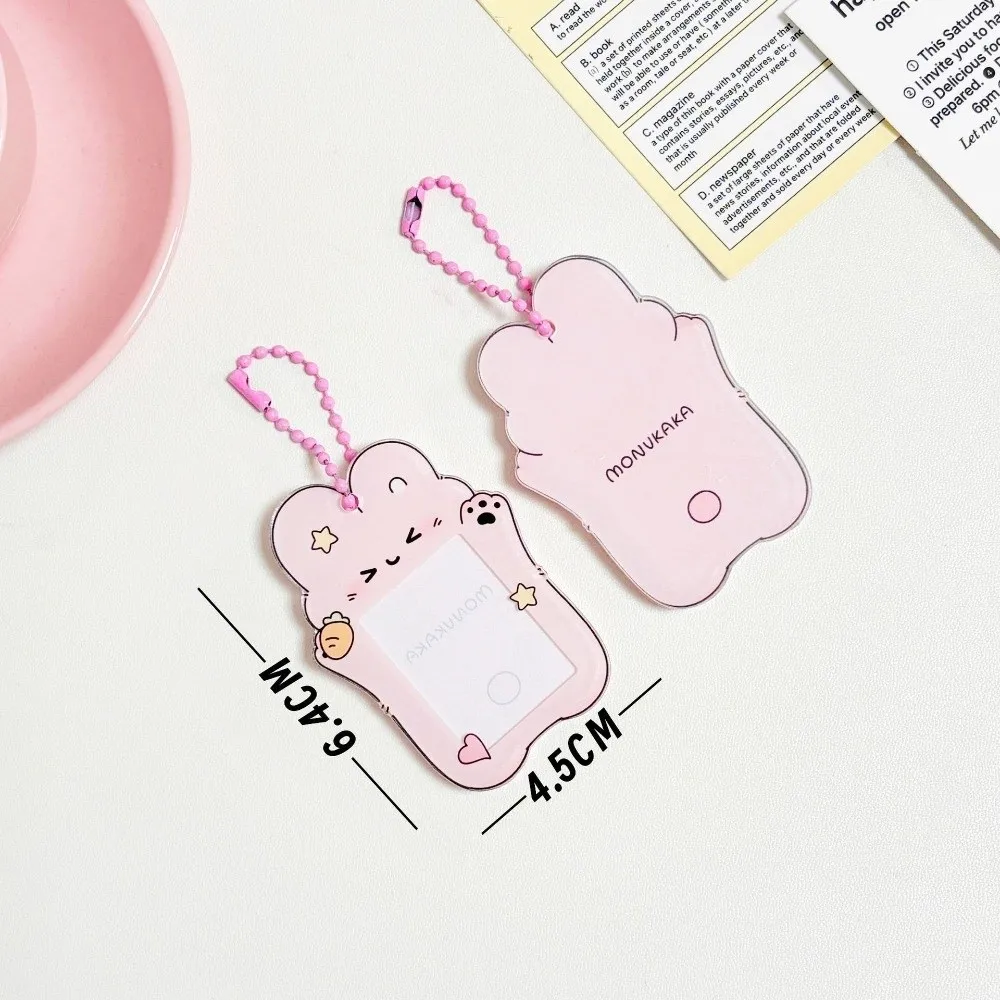 Kawaii Photocard حامل مقاومة للخدش بطاقة الصور كم واقية المفاتيح حامي بطاقات باب الحافلة كم