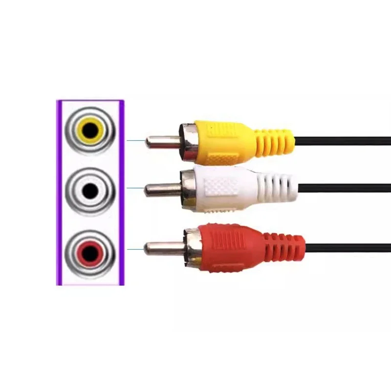 1.5M 3 RCA Male to 3 RCA Male/Female Connector Composite Audio Video AV Extension Cable Plug Cables